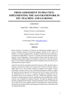 PDF Document Cover - From Assessment to Practice: Implementing the AIAS Framework in EFL Teaching and Learning
