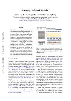 PDF Document Cover - Generation with Dynamic Vocabulary: A New Paradigm for Language Models