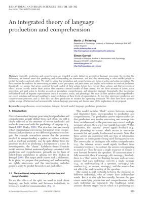 PDF Document Cover - An Integrated Theory of Language Production and Comprehension: Analysis and Implications