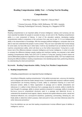 PDF Document Cover - Reading Comprehension Ability Test – A Turing Test for Reading Comprehension
