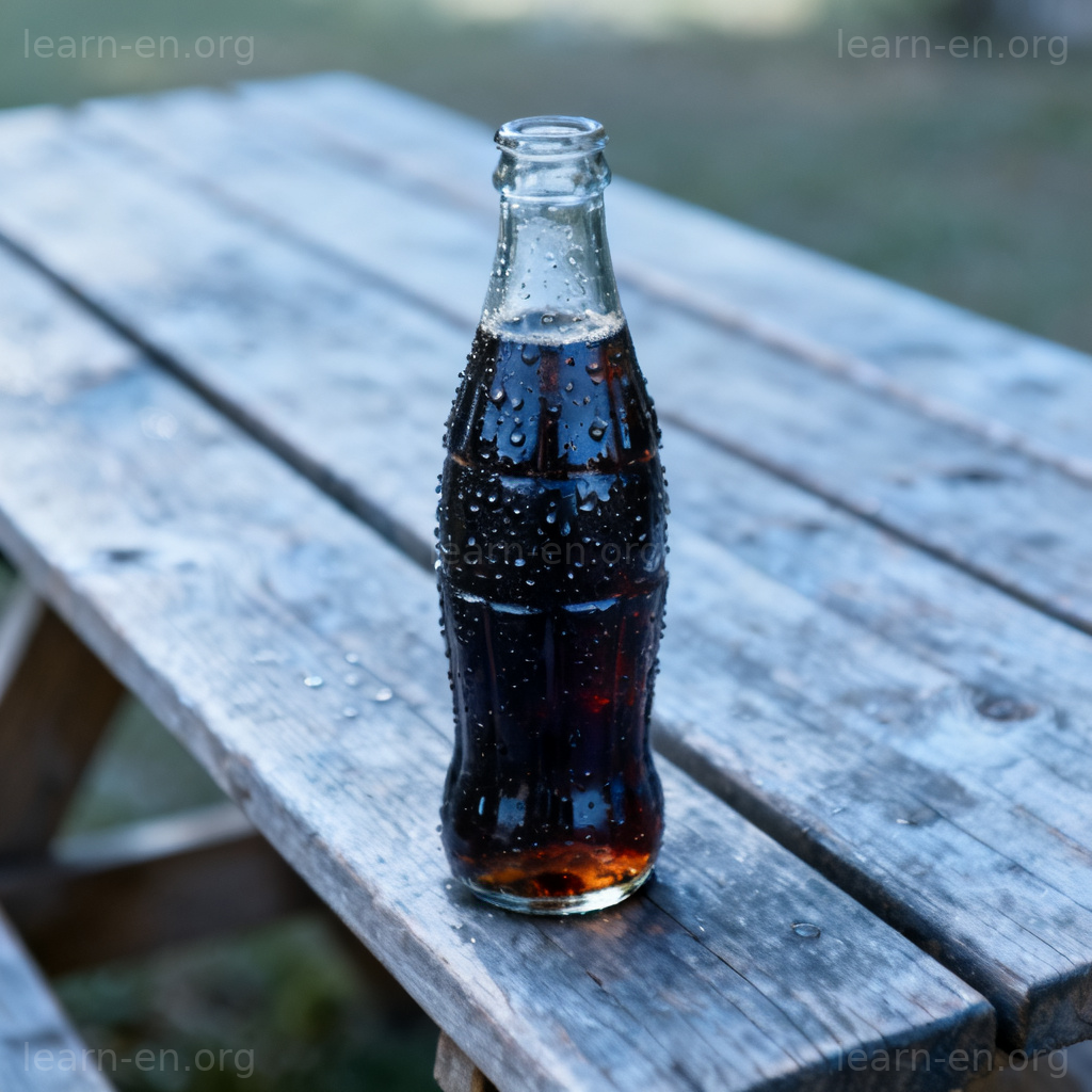 Cola 饮料图解：冰镇玻璃瓶可乐，瓶身凝结水珠