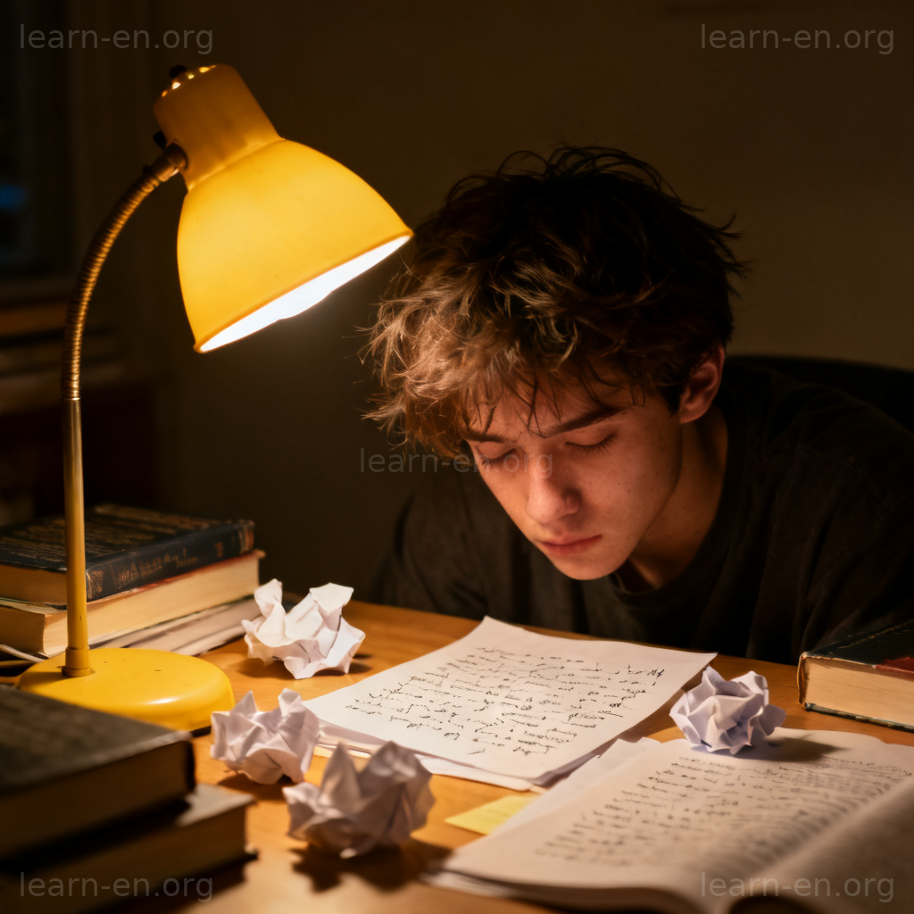 Cram for 图解：深夜挑灯突击学习的学生场景