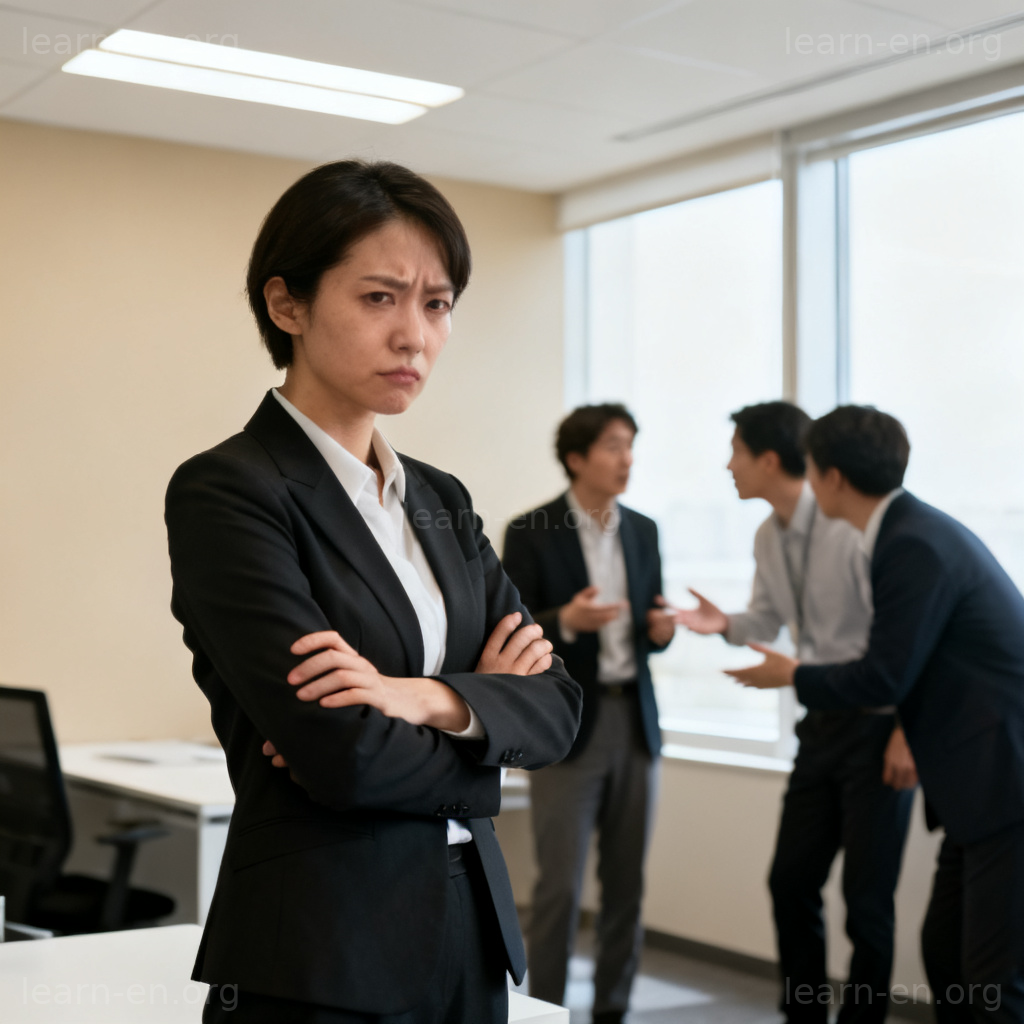 Crossed Arms 抱臂防御姿态图解：会议室中封闭不悦的人物