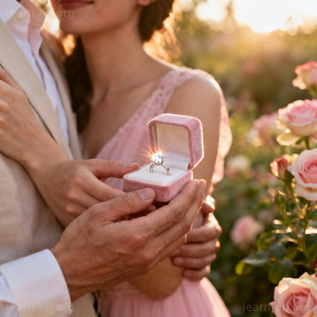 Engagement Ring 订婚戒指图解：浪漫求婚场景与闪耀钻戒