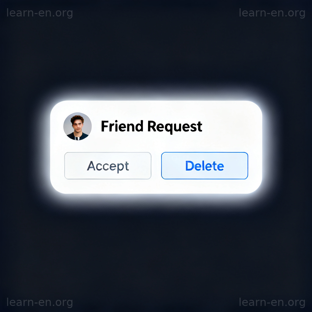 Friend Request 图解：手机屏幕上显示好友请求通知的界面