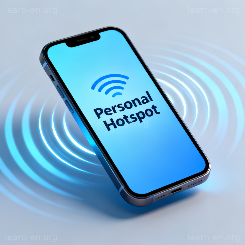 Hotspot 图解：手机个人热点开启，信号波向外辐射