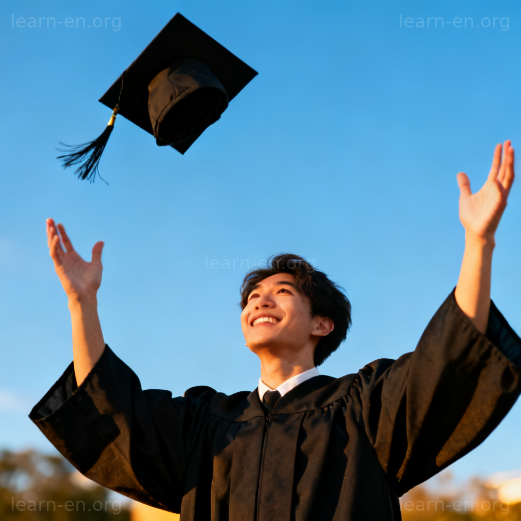 I'm graduating this year 图解：毕业生抛帽庆祝场景
