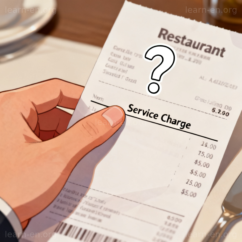 Is the service charge included 图解：指向账单服务费项目的疑问