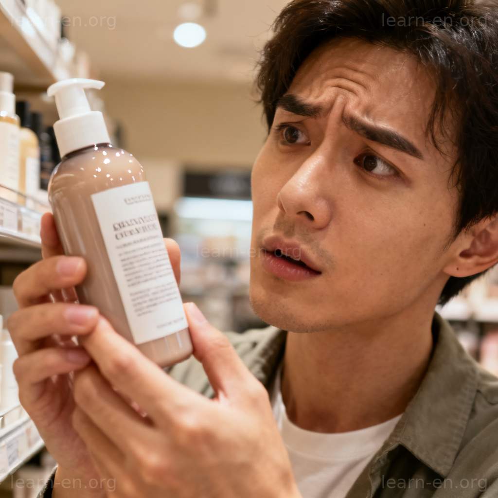 Is this product good for dry skin 含义图解：顾客在商店查看护肤品标签
