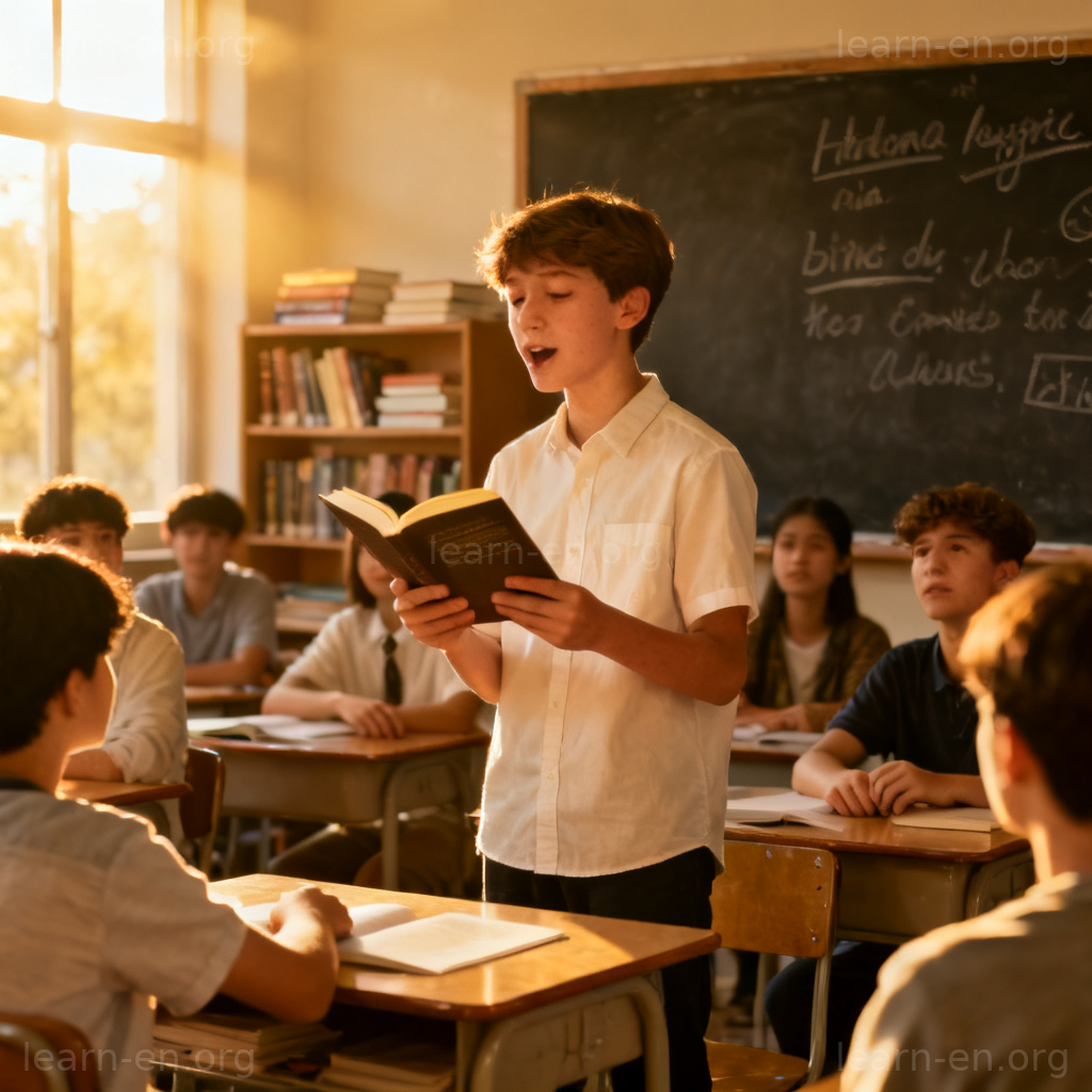 read aloud 图解：学生在课堂上自信朗读课本