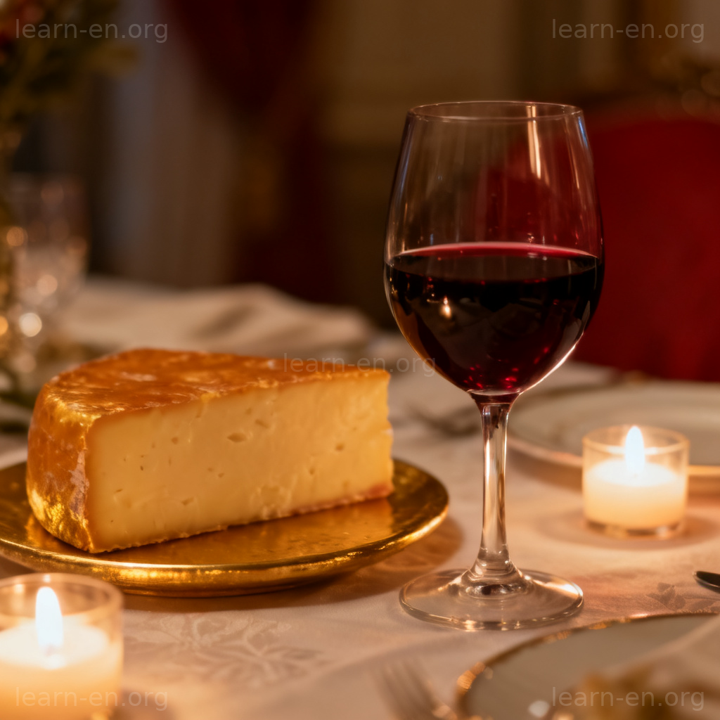 Red Wine 红葡萄酒图解：烛光晚餐中搭配奶酪的深红色酒液