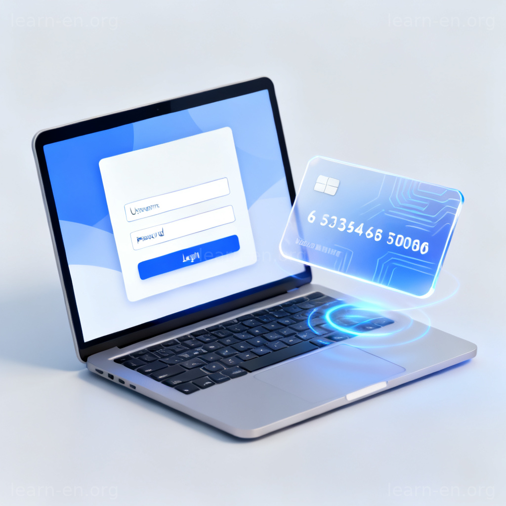 access card 访问凭证图解：笔记本电脑登录界面与虚拟凭证