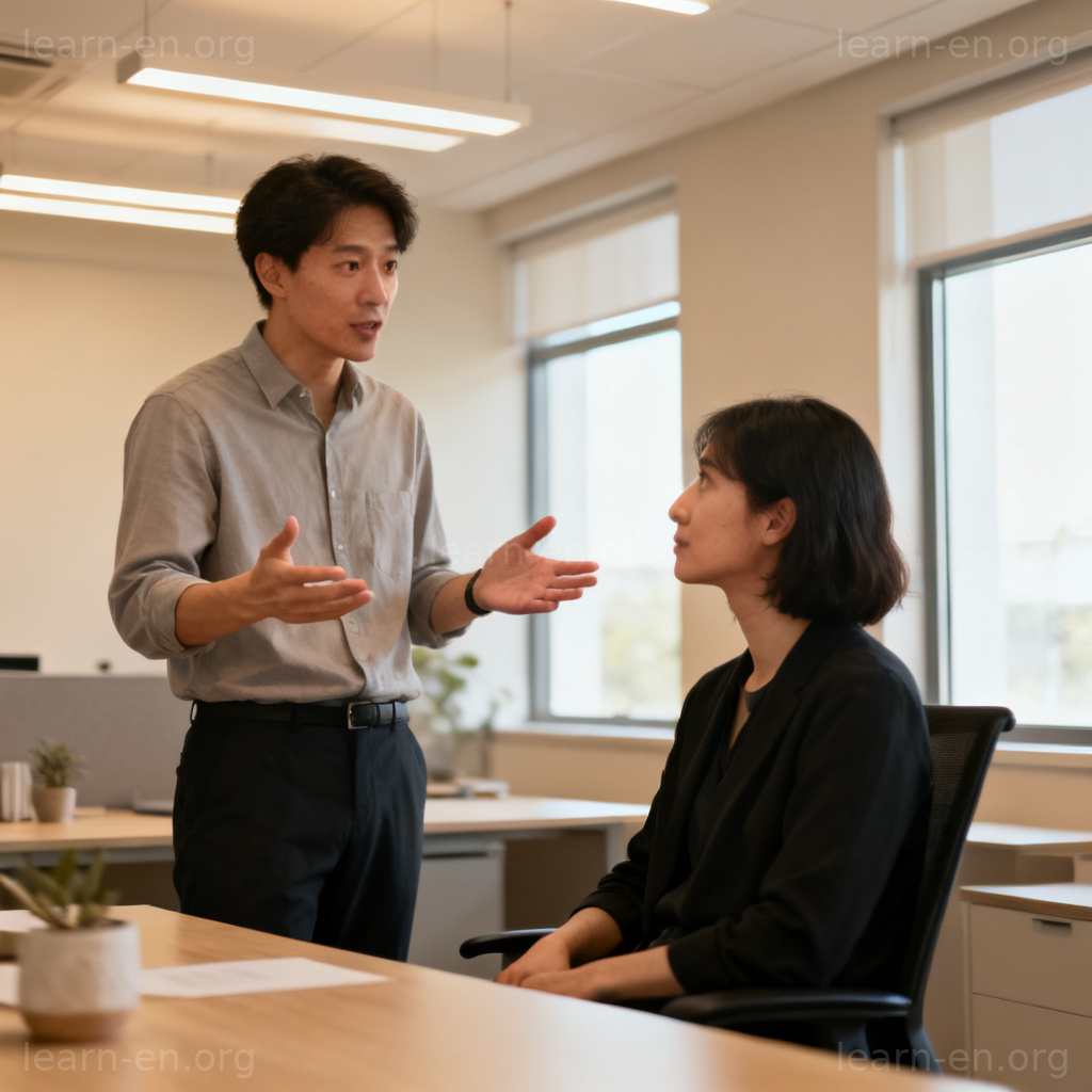 account动词场景：办公室中解释原因对话
