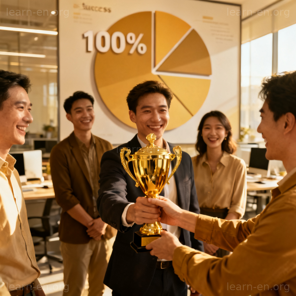 accredit 归功于含义图解：团队将成功荣誉归于核心成员