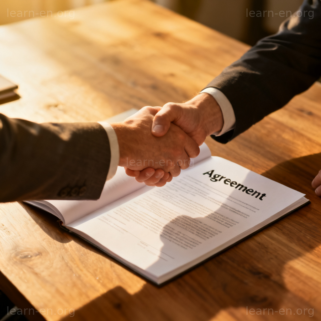 agreement 协议场景：握手签署书面文件