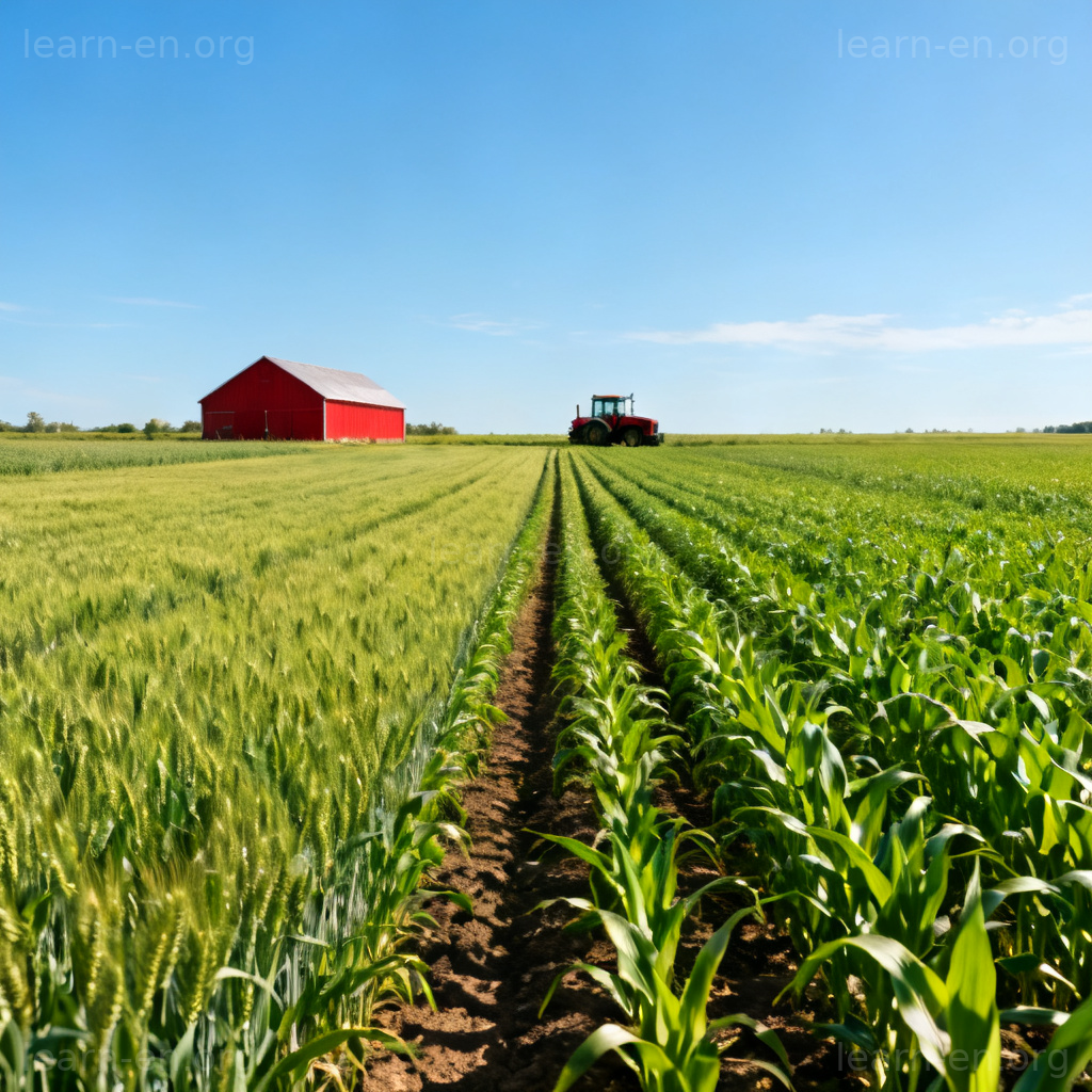 agriculture 农业场景图解：广阔农田与农耕活动