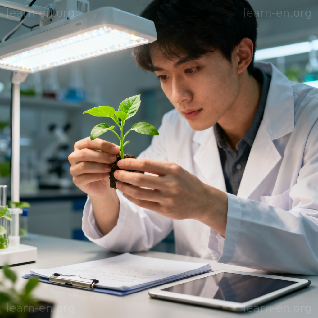 agriculture 农学场景图解：实验室中的植物科学研究