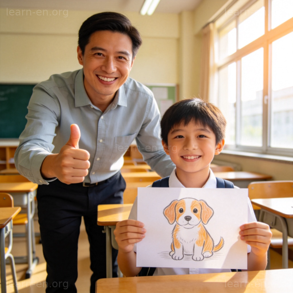 allow 允许含义图解：老师在课堂对学生表示赞许
