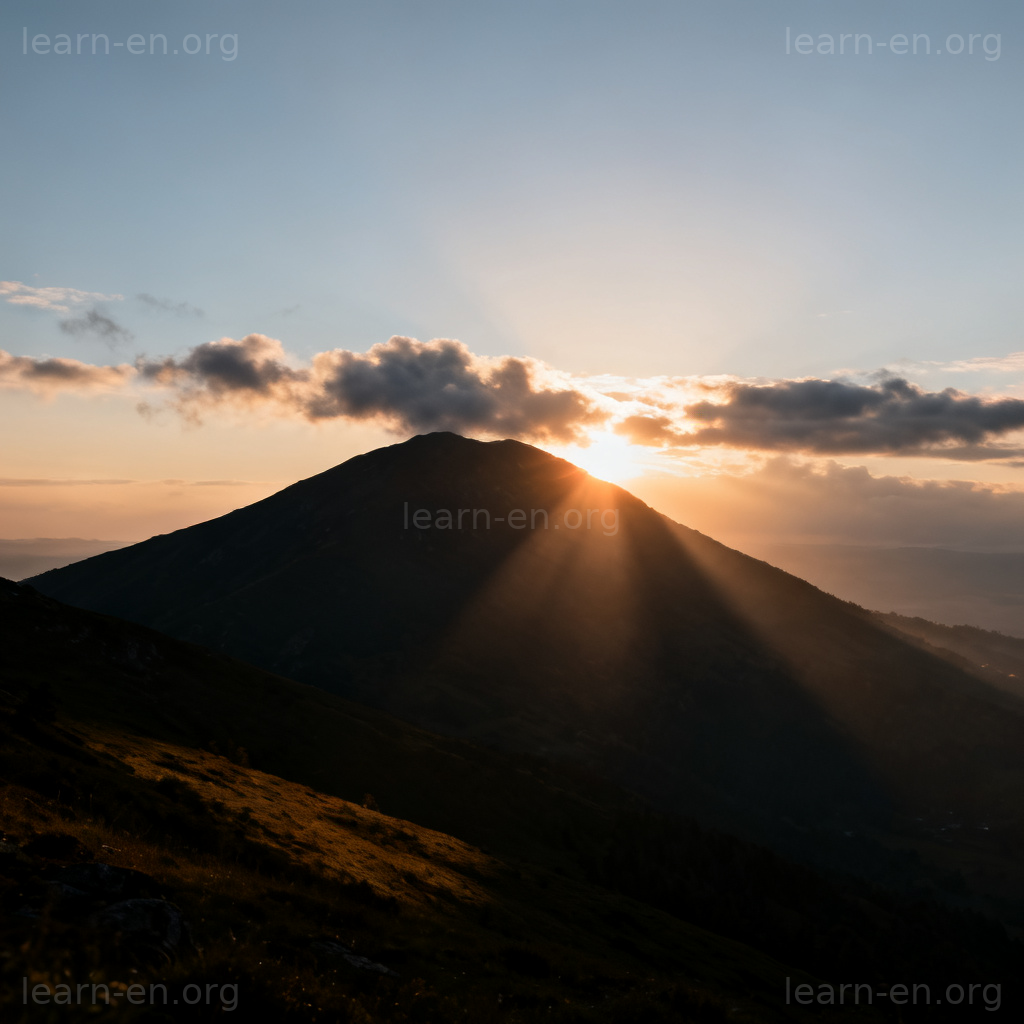 appear 含义图解：太阳从山后出现照亮大地