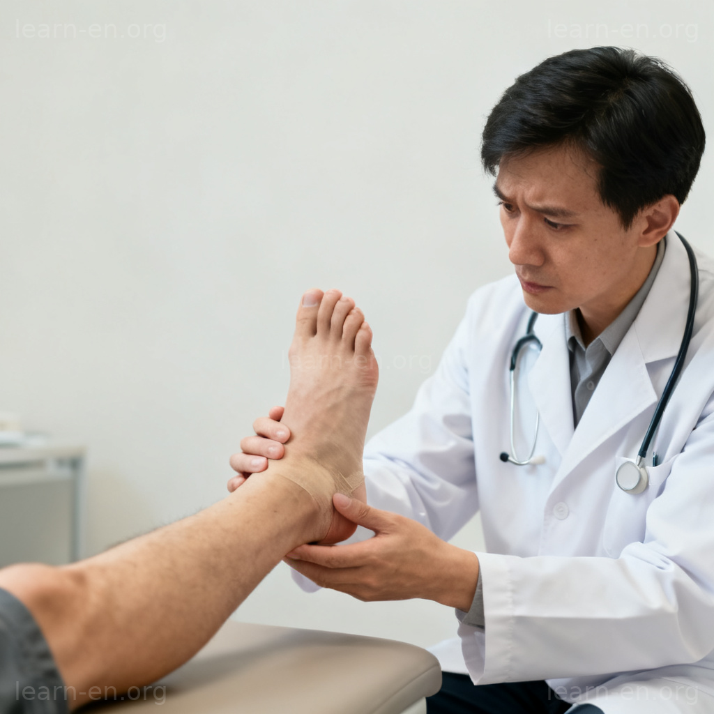assessment 场景：医生在诊所检查病人脚踝进行健康评估