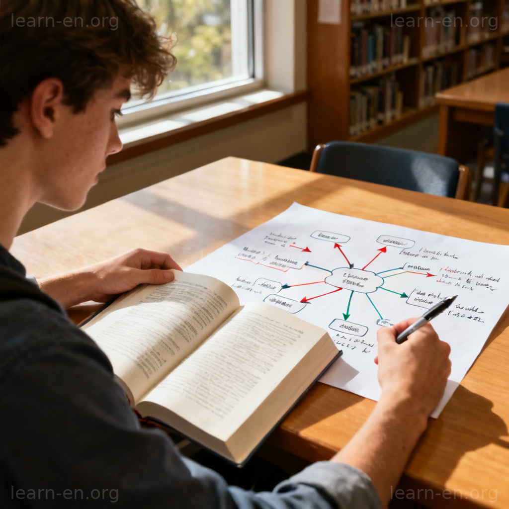 assimilation 知识吸收图解：学生将书本知识整合进思维导图
