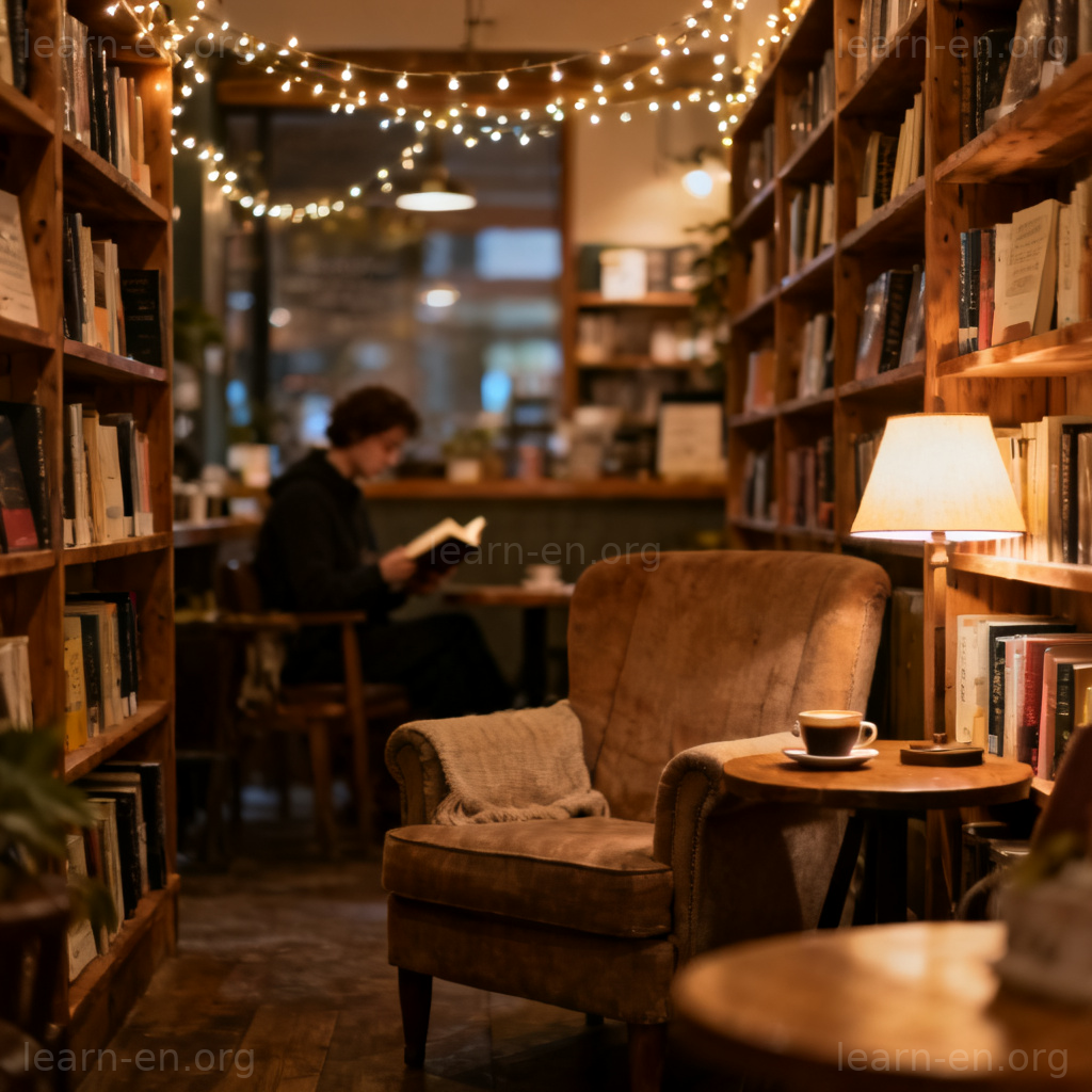 atmospheric 氛围感图解：温馨书店的宁静阅读场景