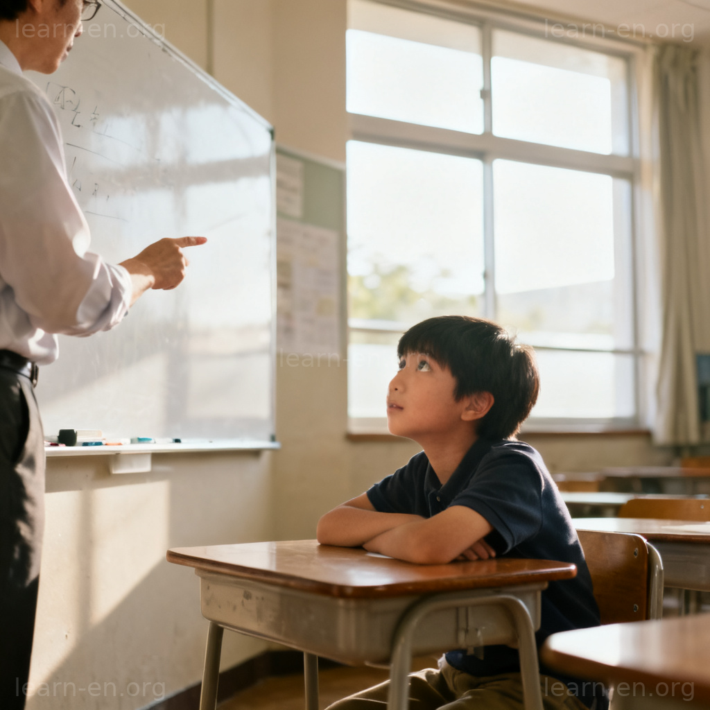 attentive 含义图解：课堂上专注听讲的学生