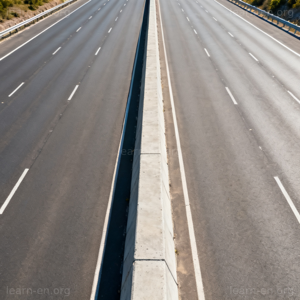 barrier 障碍物图解：高速公路中央的混凝土隔离带