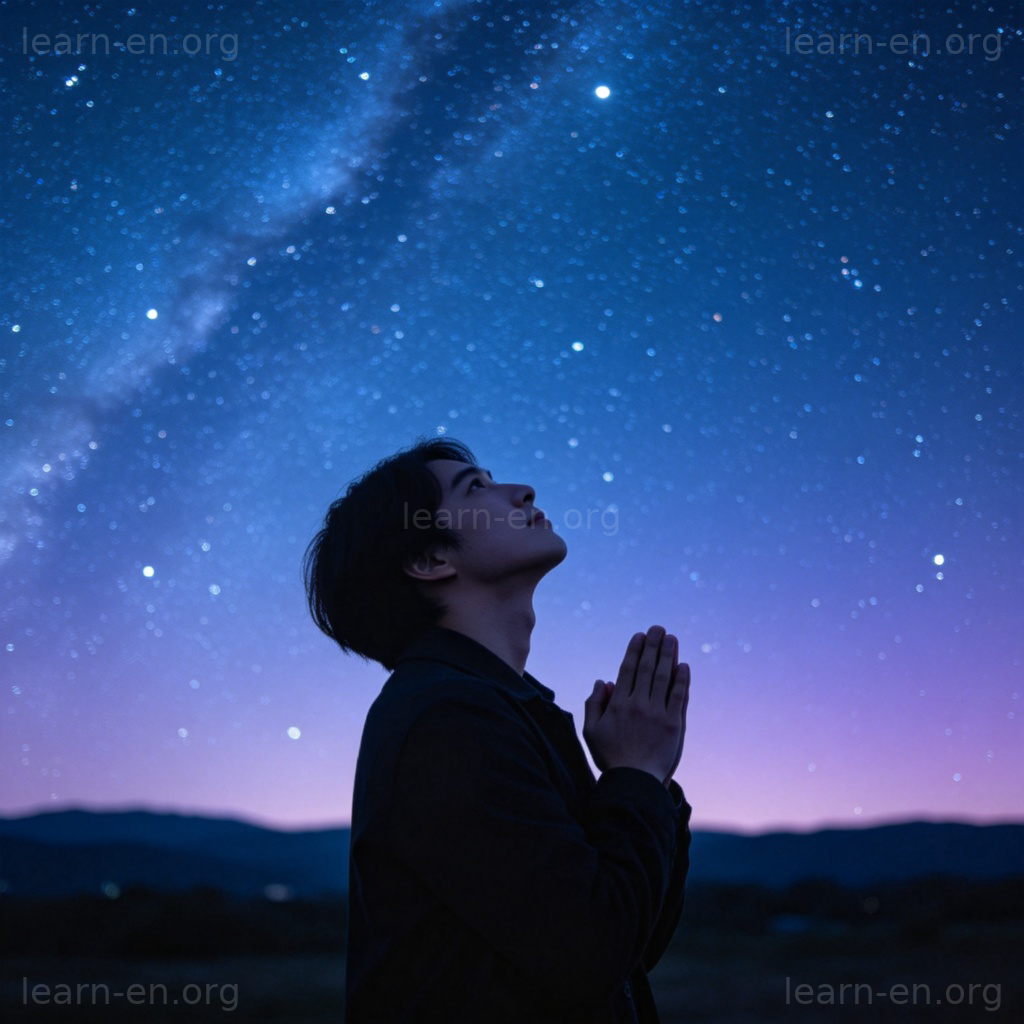 believe 信任含义图解：仰望星空，心怀希望与信赖
