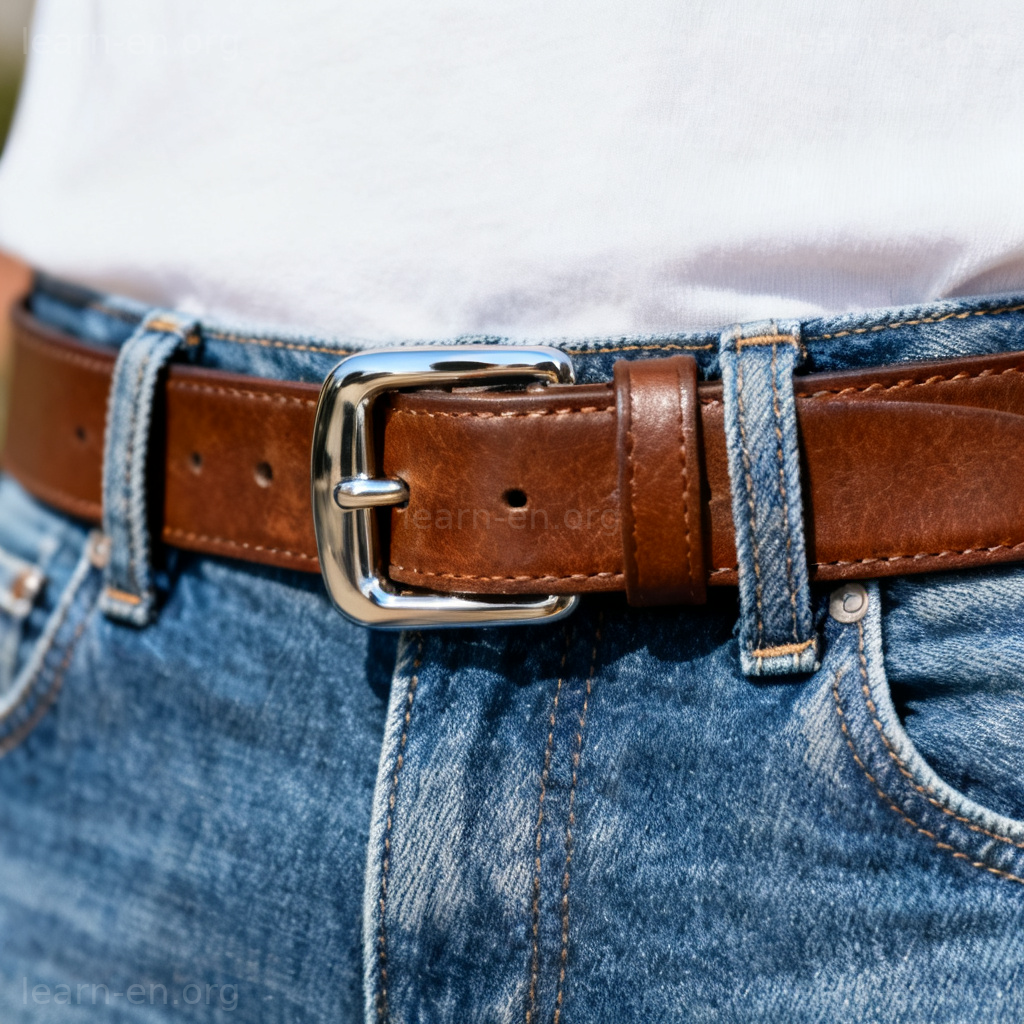belt 腰带图解：棕色皮带搭配牛仔裤