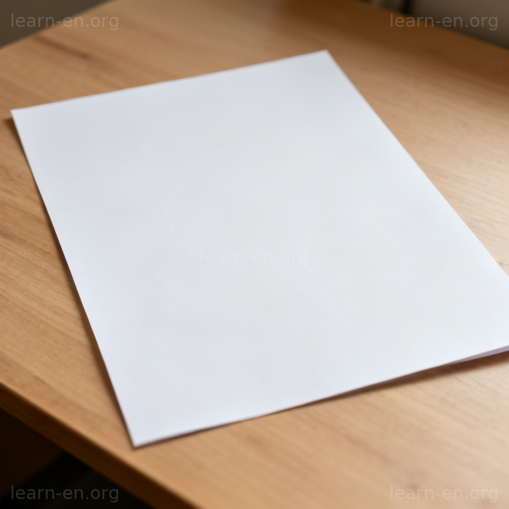 blank 含义图解：一张完全空白的A4纸
