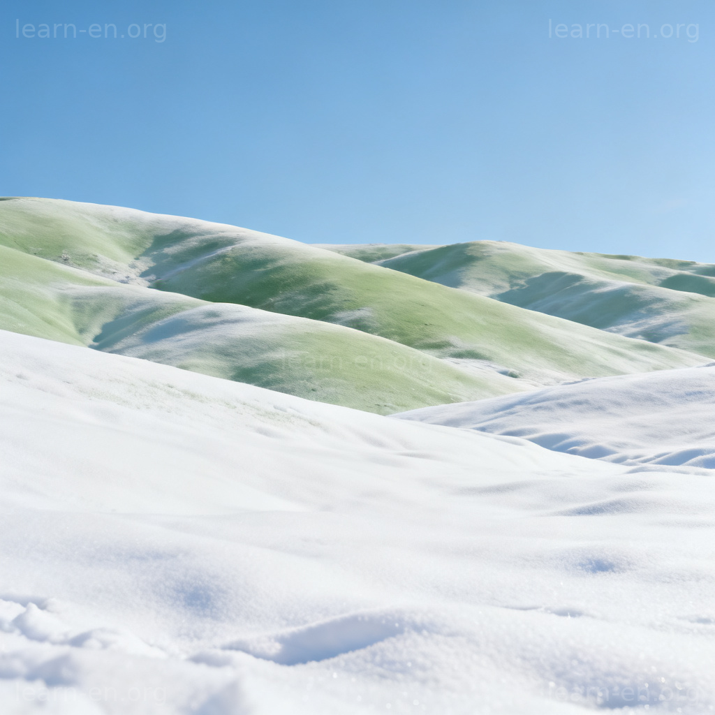blanket 覆盖含义图解：白雪如毯覆盖连绵山丘