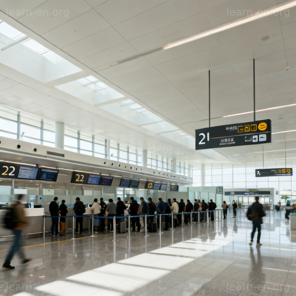 boarding gate 登机口图解：机场走廊清晰显示登机口数字标识