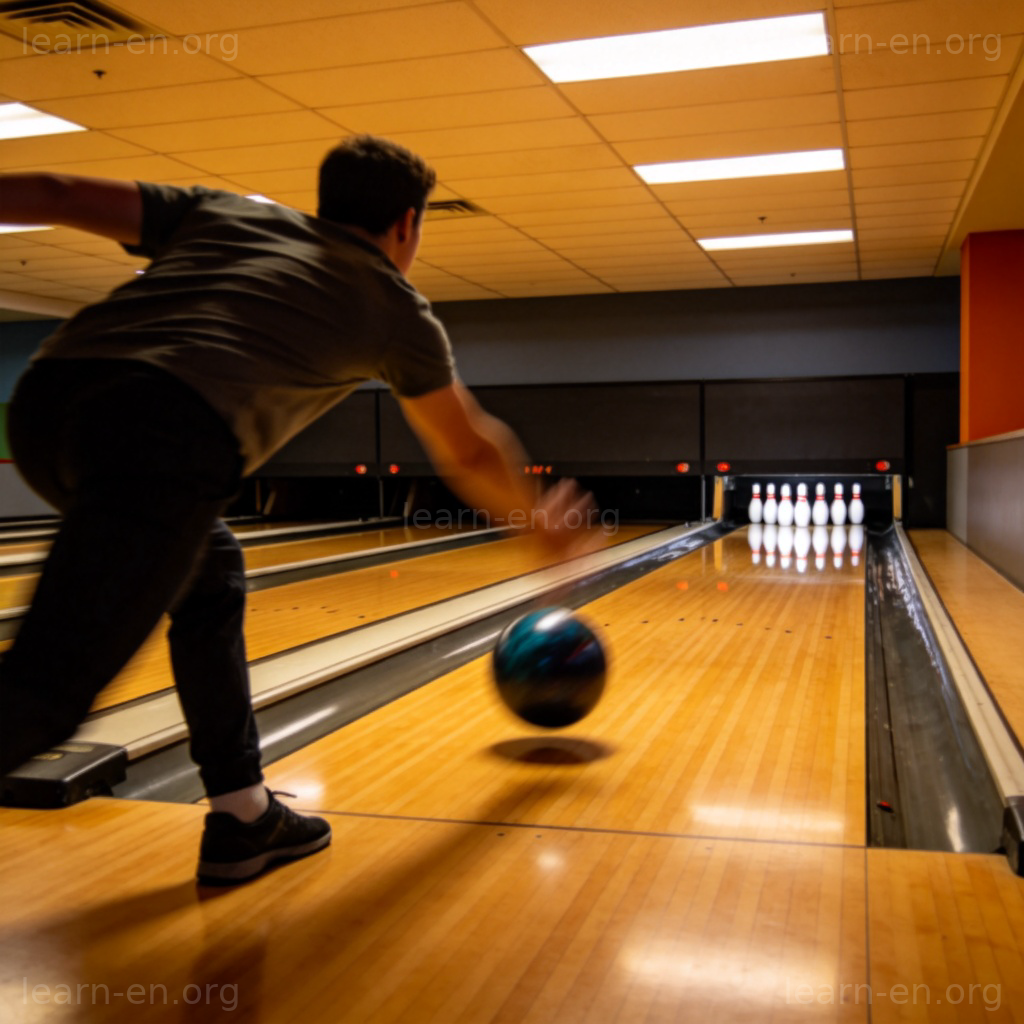 bowl 投球动作图解：保龄球手投掷球的瞬间