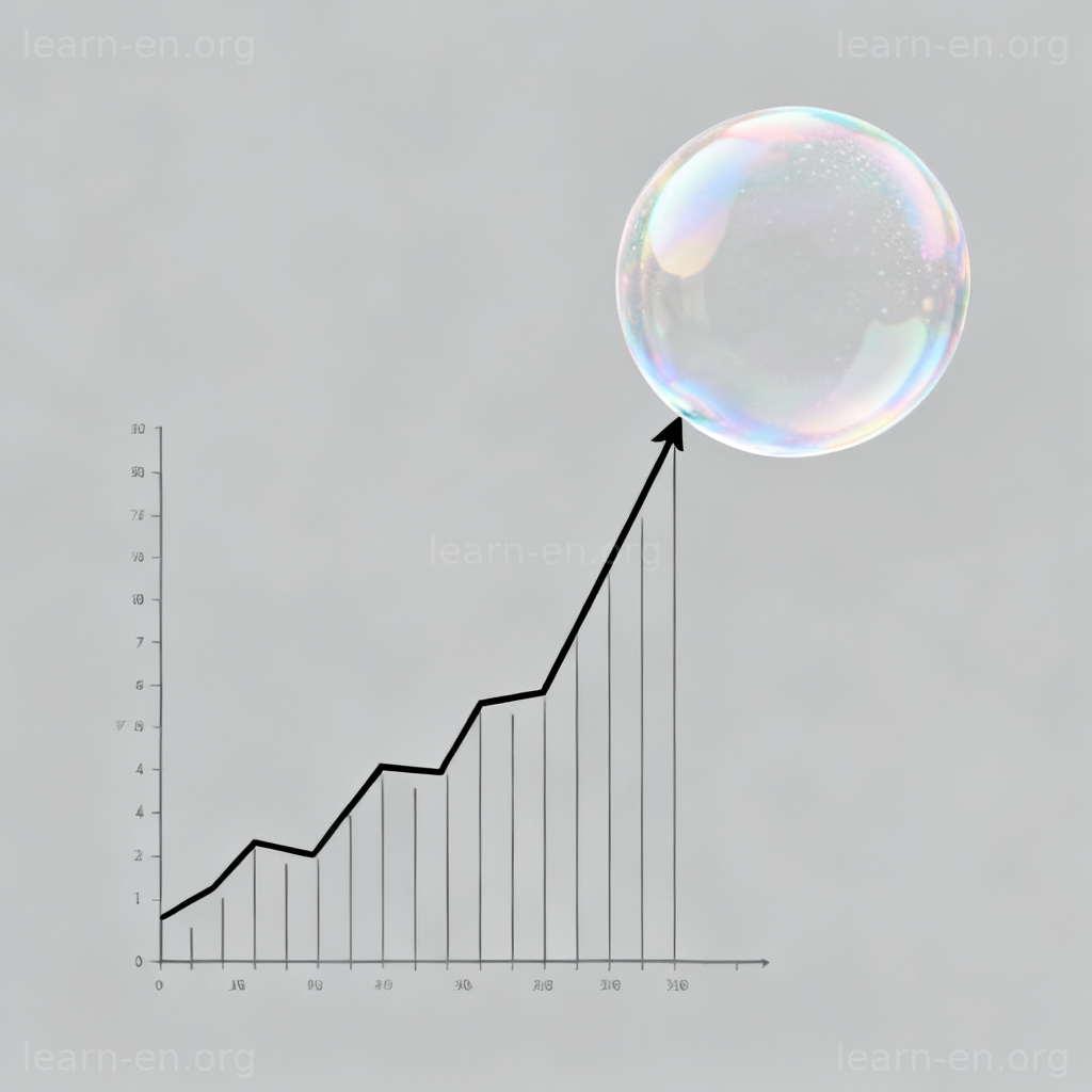bubble含义图解：股价泡沫破裂的概念信息图