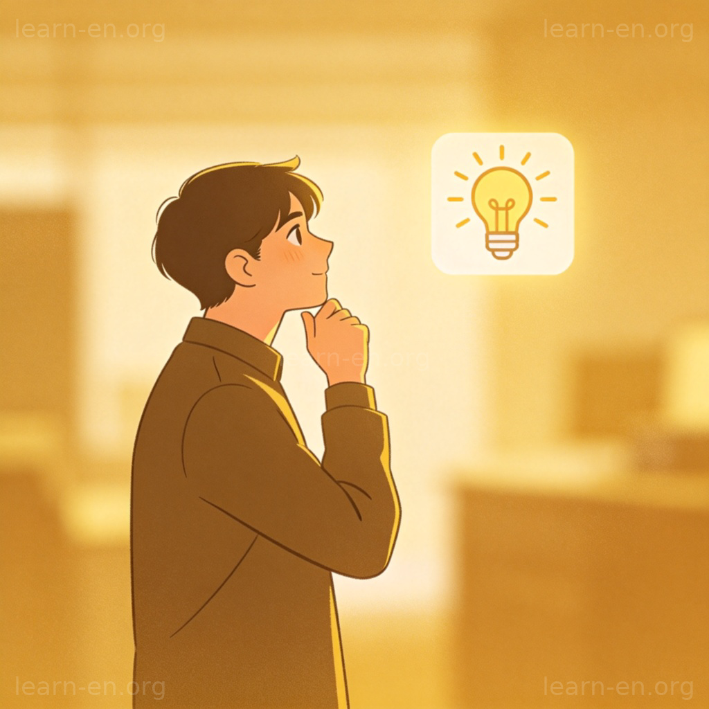 buy 相信含义图解：人物思考并接受一个想法或概念