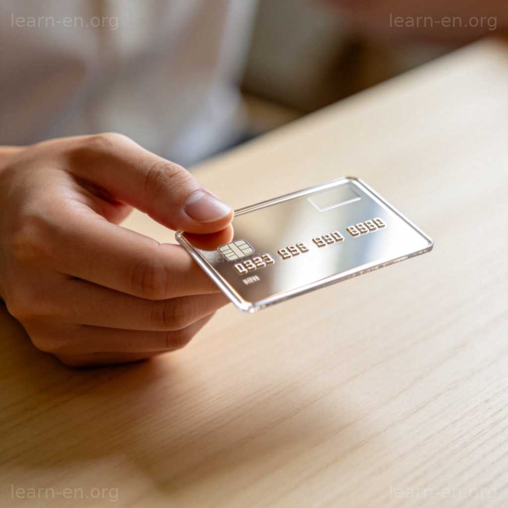 card 卡片图解：手持现代信用卡的清晰特写