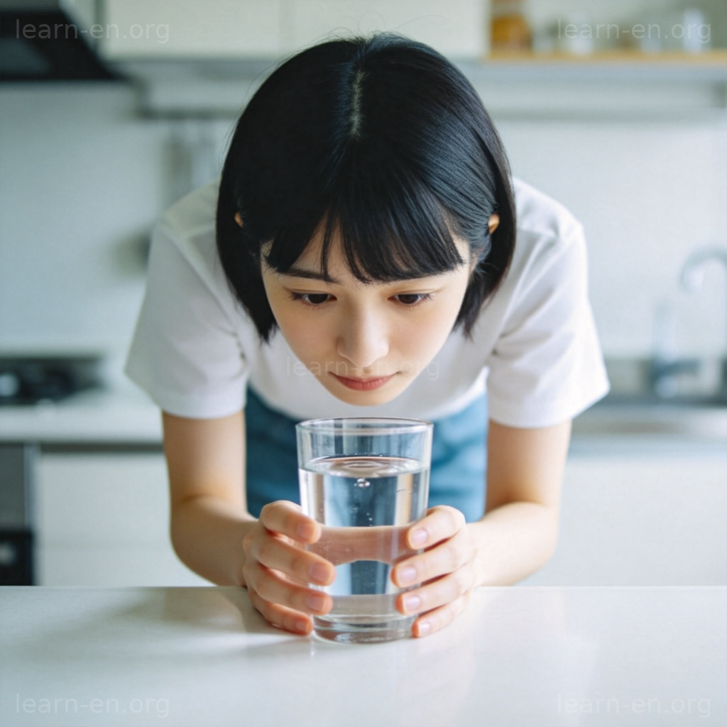careful 含义图解：小心翼翼端水杯的场景