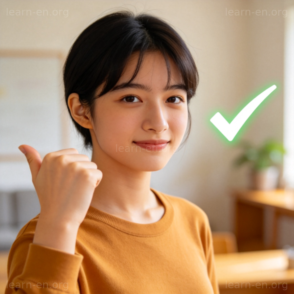 certainly 肯定含义图解：自信点头与对勾符号