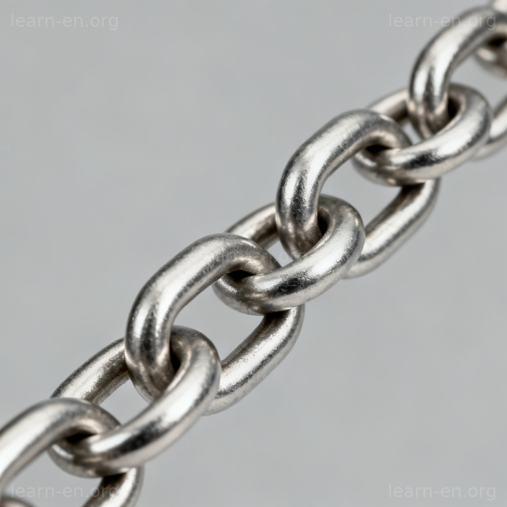 chain链条含义图解：金属环连接的长条状物品