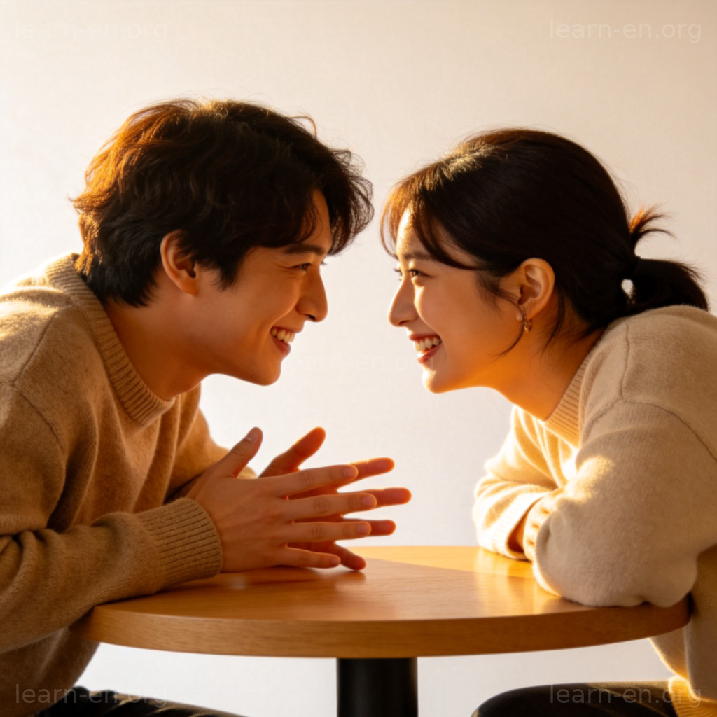 chat 聊天场景图解：两人在咖啡馆友好交谈