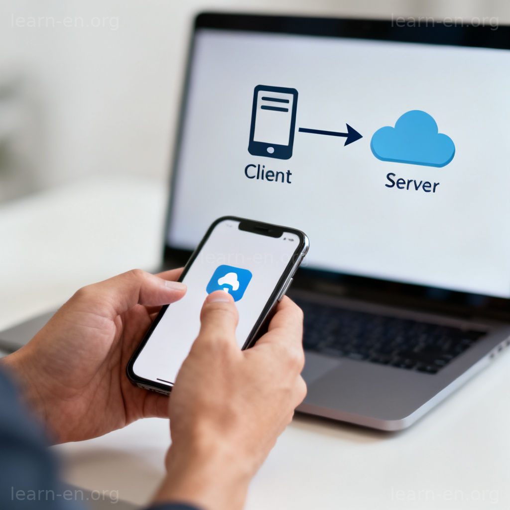 client 客户端含义图解：手机应用连接服务器示意图