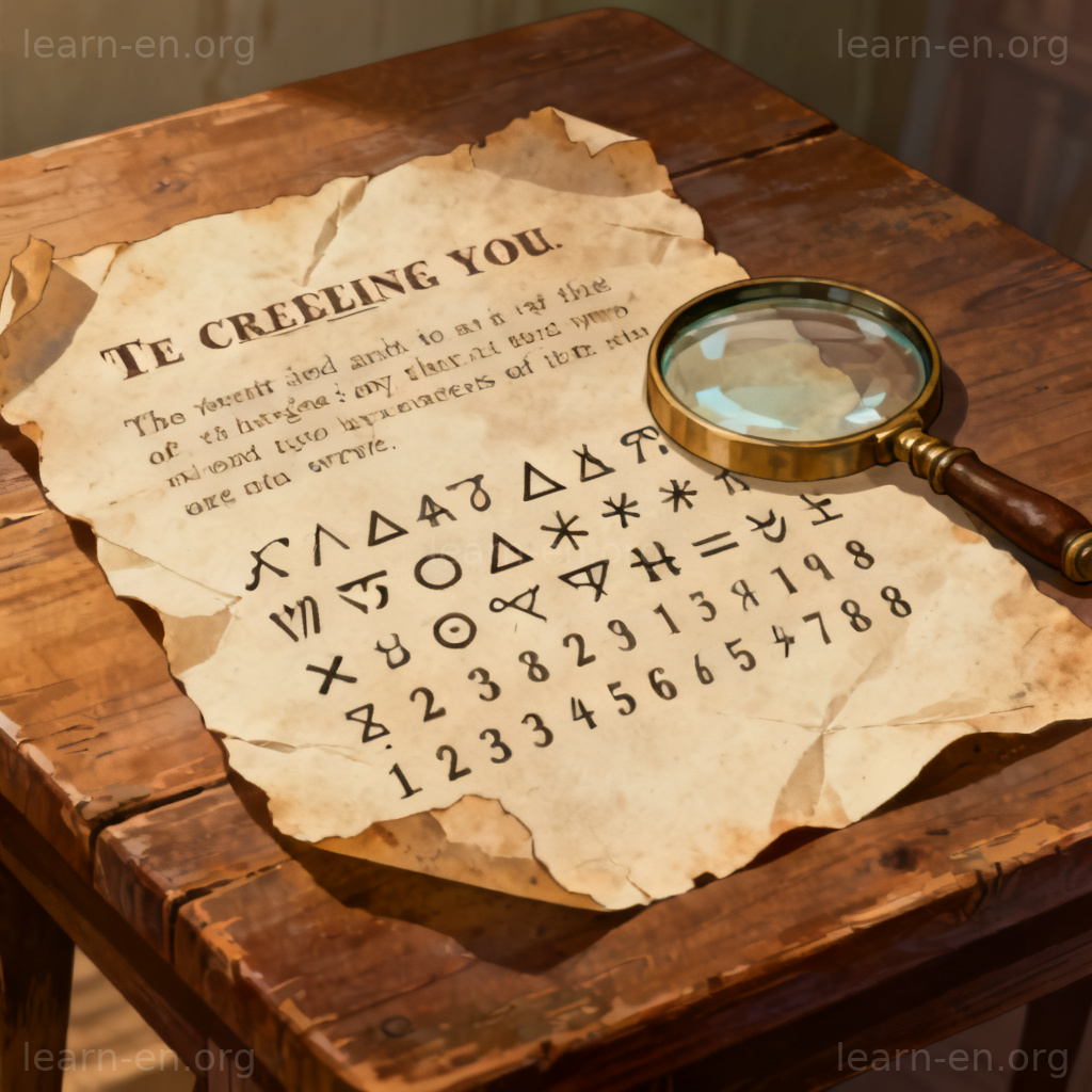 code密码含义图解：古老羊皮纸上的明文与密文对比