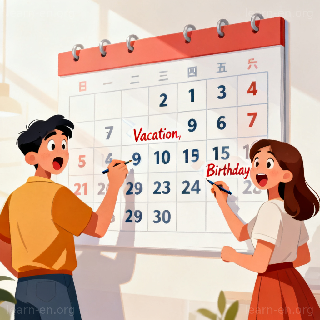 coincide 同时发生场景图解：假期与生日在同一天