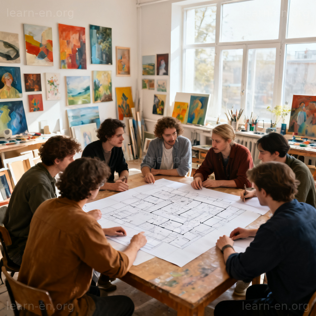 collective 名词集体图解：共享艺术工作室内的协作团体