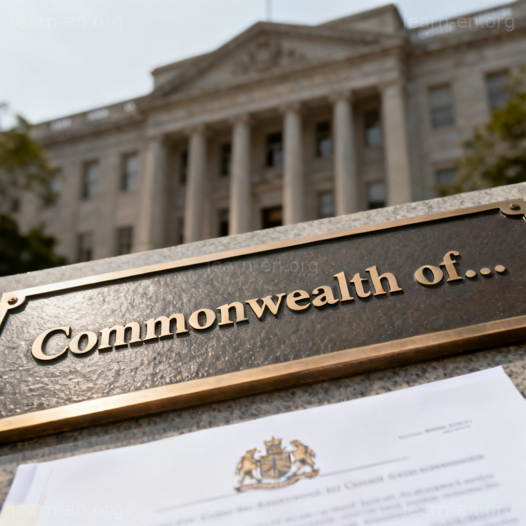 commonwealth 共同体图解：官方文件或铭牌特写