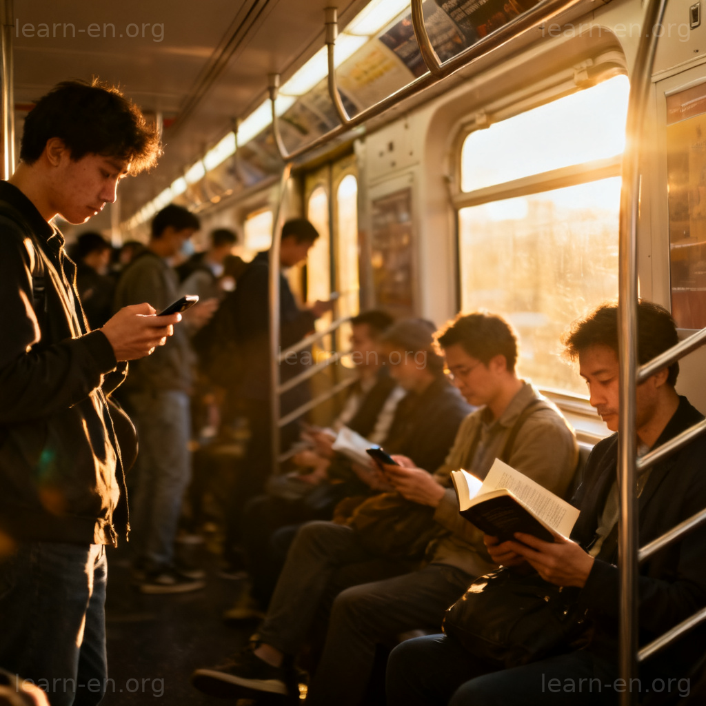 commute 通勤场景图解：早高峰拥挤的地铁车厢