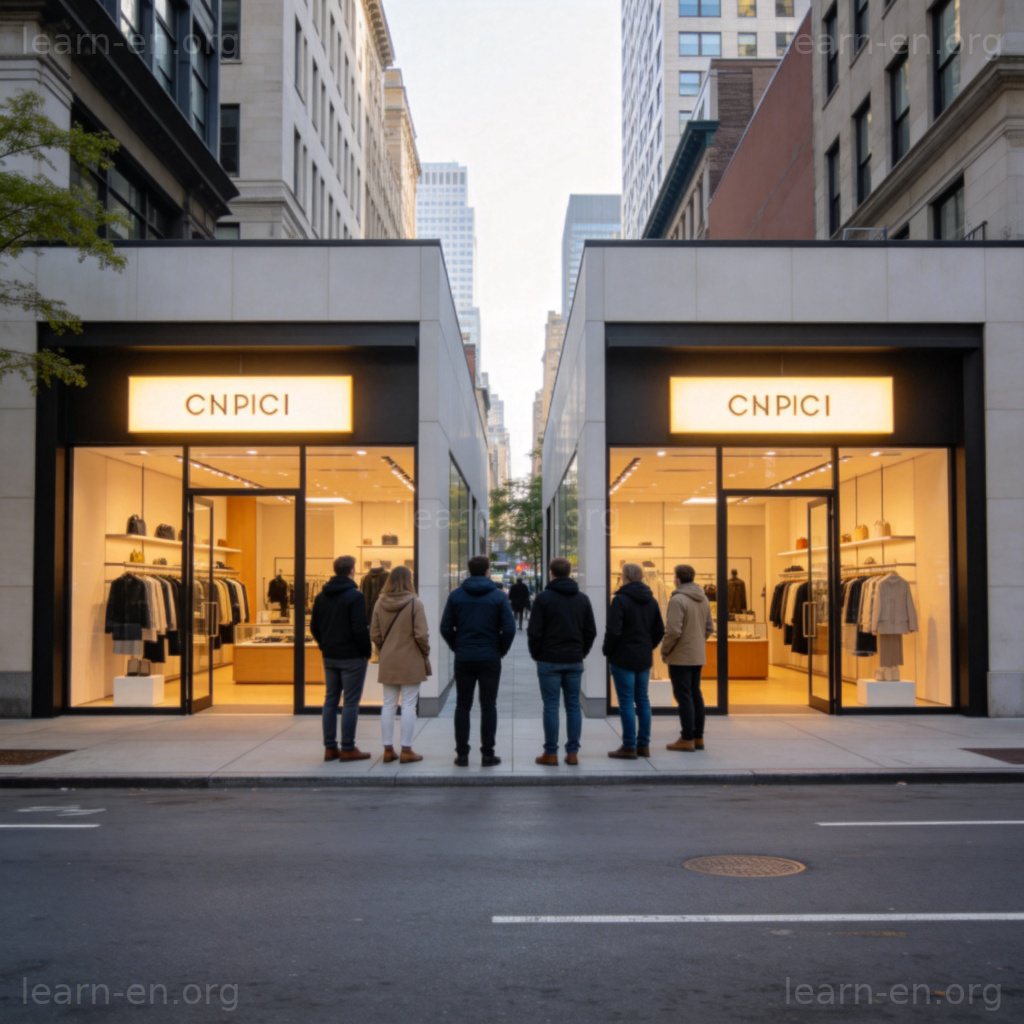 competitor 竞争者图解：两家咖啡店在街对面竞争