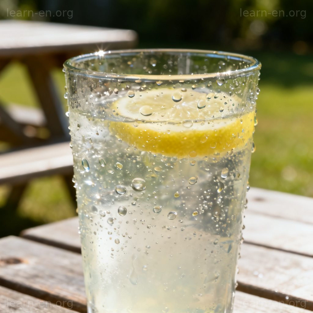 condensation 冷凝现象图解：冰镇玻璃杯外布满水珠