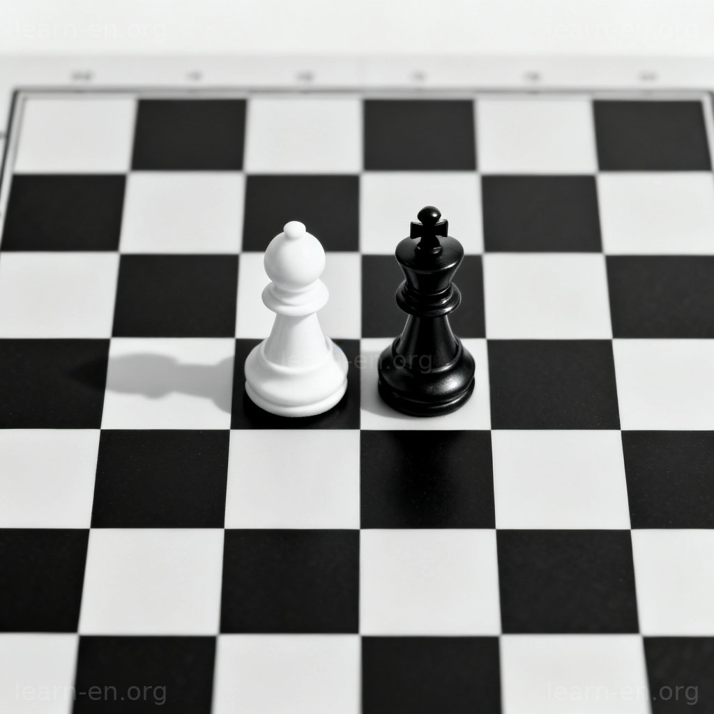 contrast 对比含义图解：黑白棋盘与棋子鲜明对照